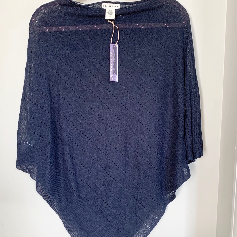 Brand New ARTISAN NY Navy Poncho One-Size